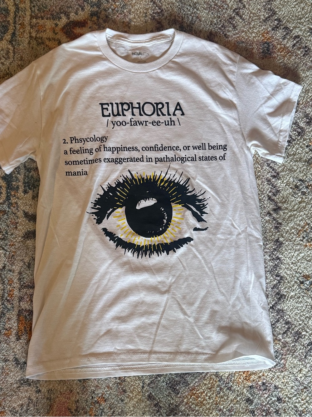 NOVAMEN Euphoria Eye Graphic T-Shirt Men’s Large Cream